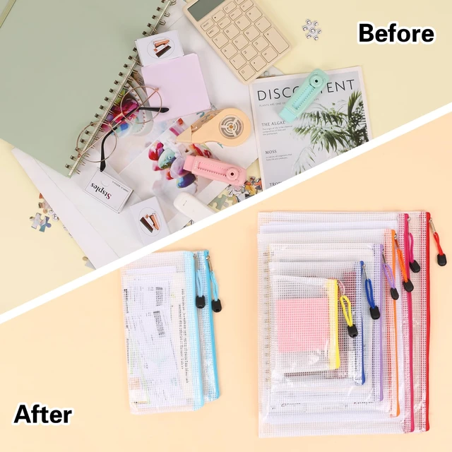 Alt view image 7 of 7 - 28pcs Mesh Zipper Pouch, Waterproof Zipper Bags, 8 Sizes Plastic Travel Pouch, 10 Colors, Multipurpose for Board Game, Travel Storage, School Supplies, Office Appliances, Home Organize
