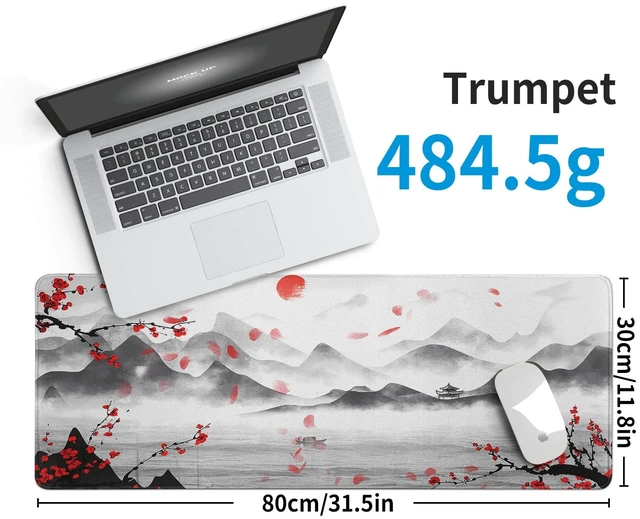 Alt view image 3 of 7 - Japanese Cherry Blossom Large Gaming Mouse Pad Sakura Desk Pad Big Mousepad Deskmat Office Decor for Computer 31.5''x11.8'' Desk Organizers and Accessories