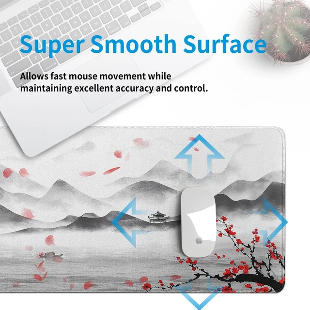 Alt view image 7 of 7 - Japanese Cherry Blossom Large Gaming Mouse Pad Sakura Desk Pad Big Mousepad Deskmat Office Decor for Computer 31.5''x11.8'' Desk Organizers and Accessories