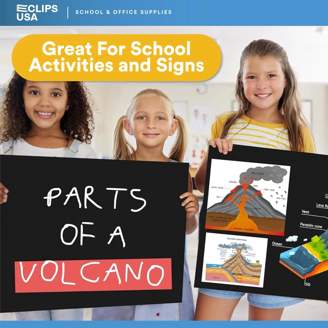 Alt view image 5 of 6 - Black Poster Board Black Poster Paper 22x28 Large Poster Board Bulk School Supplies 100 Pack (22 x 28)