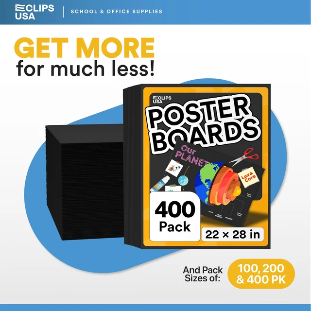 Alt view image 6 of 6 - Black Poster Board Black Poster Paper 22x28 Large Poster Board Bulk School Supplies 100 Pack (22 x 28)