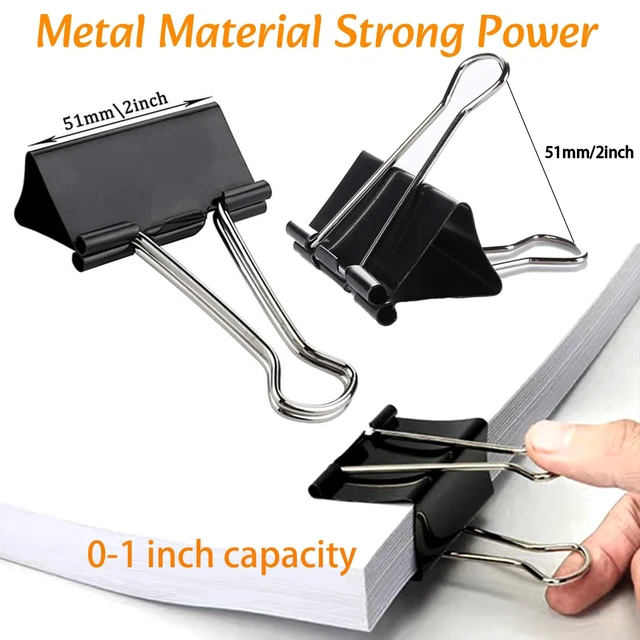 Alt view image 2 of 7 - Extra Large Binder Clips 2 Inch (60 Pack), Heavy Duty Big Binder Clips Big Paper Clamps for Office and Home Supplies, Black