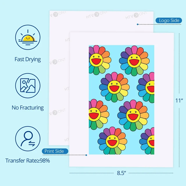 Alt view image 3 of 6 - Sublimation Paper for T-Shirts & Mugs,200 Sheets 8.5x11 Inch A4 High Transfer Rate,Quick-Dry Formula,Universal Compatibility,No Curl,Beginner-Friendly Sheets for Inkjet Printer