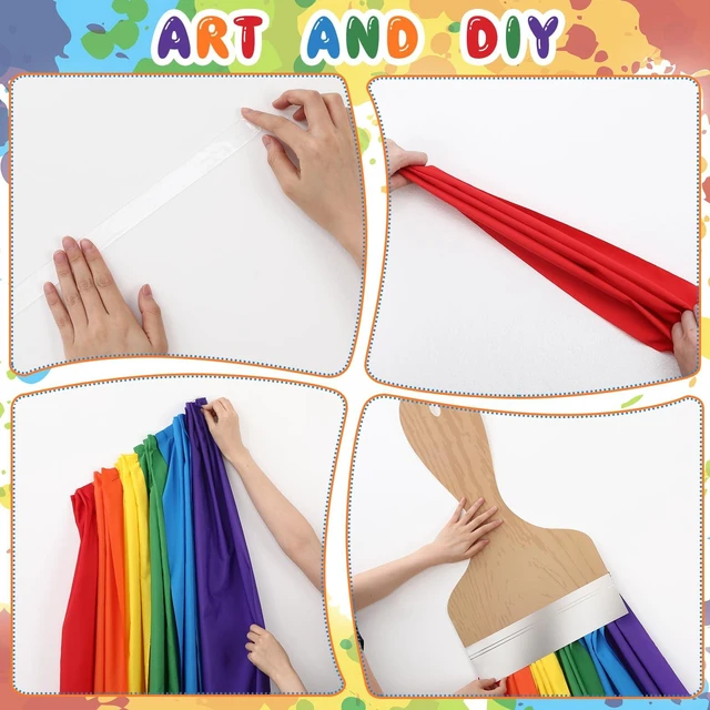 Alt view image 3 of 7 - Art Classroom Wall Decor 151 Inches Rainbow Brush Bright Color 3D Paintbrush Cutout for Bulletin Boards, Back to School Party Room, Rainbow Cloth Banner, Chalkboard Theme Decor