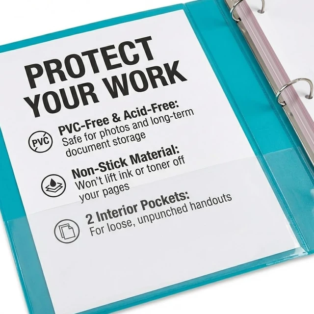Alt view image 4 of 7 - BioBinder 1.5 Inch (4-Pack) - Durable Plant-Based 3 Ring View Binder, USDA Certified Biobased, Customizable Nonstick Cover & Spine - 325 Sheet Capacity, Letter Size School Office Organizer