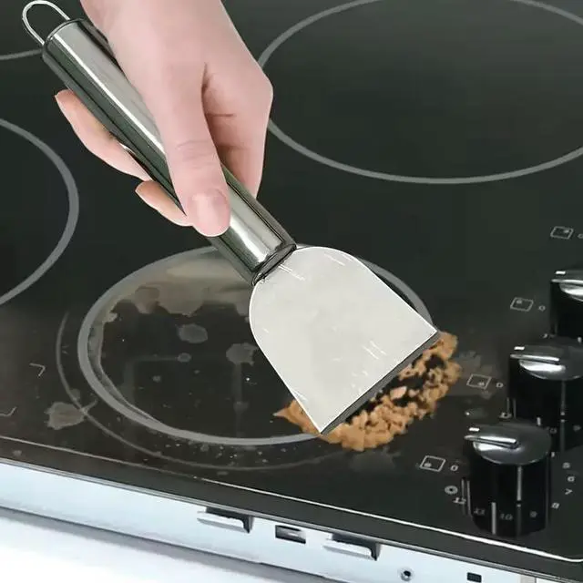 Main image of 1Pc Multi-Purpose Stainless Steel Cleaning Scraper - Durable Kitchen Tool for Efficient Cooktop and Pan Cleaning, Ideal for Home, Bathroom, and Car Use, Kitchen Cleaning Supplies