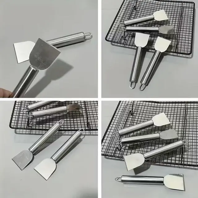 Alt view image 2 of 5 - 1Pc Multi-Purpose Stainless Steel Cleaning Scraper - Durable Kitchen Tool for Efficient Cooktop and Pan Cleaning, Ideal for Home, Bathroom, and Car Use, Kitchen Cleaning Supplies
