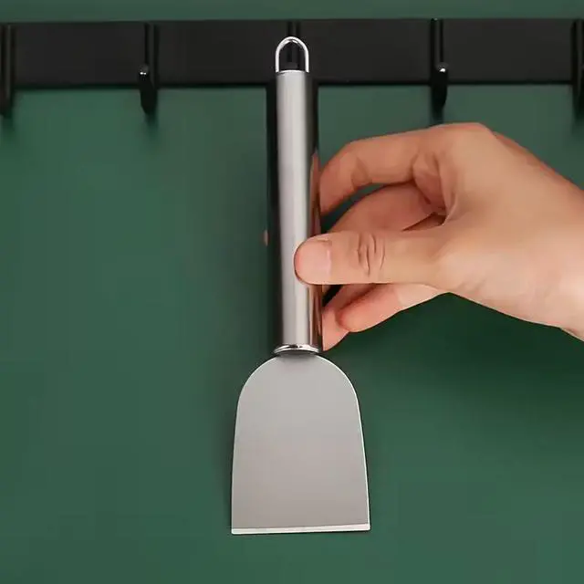 Alt view image 4 of 5 - 1Pc Multi-Purpose Stainless Steel Cleaning Scraper - Durable Kitchen Tool for Efficient Cooktop and Pan Cleaning, Ideal for Home, Bathroom, and Car Use, Kitchen Cleaning Supplies