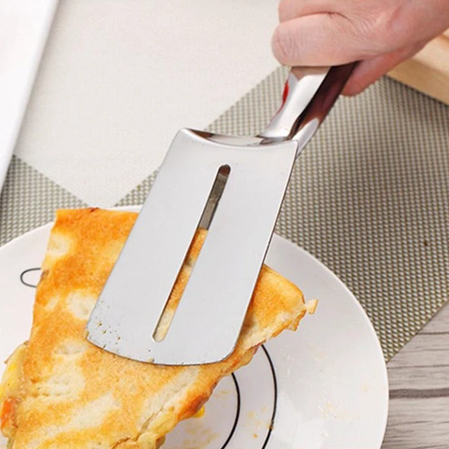 Alt view image 5 of 7 - 1PC Stainless Steel Cooking Tongs - Double Sided Spatula Ideal for Flipping in BBQ, Grilling and Home Cooking - Perfect for Beefsteak, Bread, Hamburger, Pizza, Pies and Fish