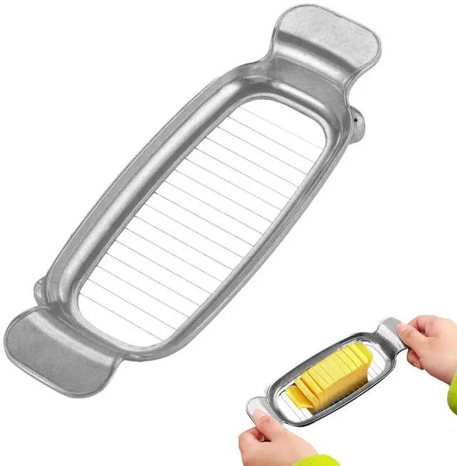 Main image of Butter & Cheese Slice Cutter Stainless Steel Multipurpose Butter and Cheese Cutter Slicer with Ergonomic handle Portable Grip for block cheese, Fruit Baking