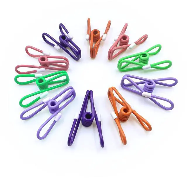 Main image of Chip Clips, 10 Pack Colorful Metal Chip Bag Clips with Rubber Caps PVC-Coated Strong Spring Steel Clip for Food Package, Chips Bag, Snack, Clothes pins, Paper, 5 Random Colors 2.2 Inch