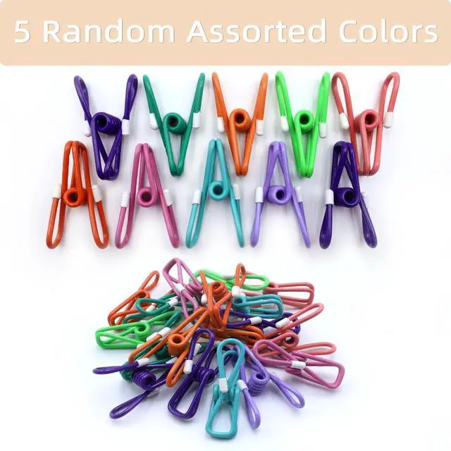Alt view image 3 of 7 - Chip Clips, 10 Pack Colorful Metal Chip Bag Clips with Rubber Caps PVC-Coated Strong Spring Steel Clip for Food Package, Chips Bag, Snack, Clothes pins, Paper, 5 Random Colors 2.2 Inch
