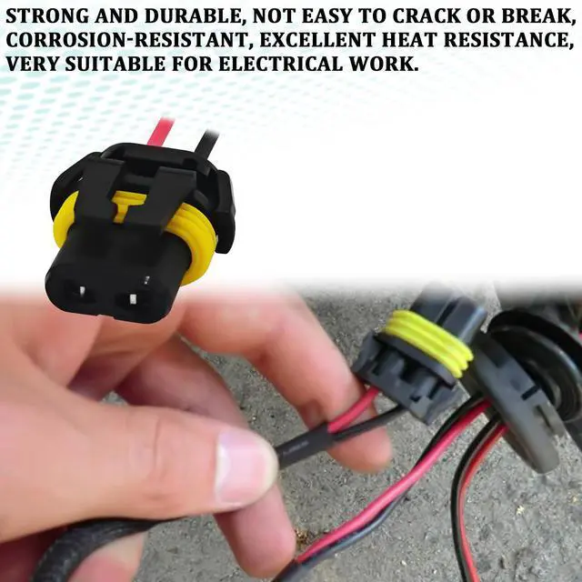 Alt view image 3 of 6 - Headlight Connector Plug Fog Light Headlight Wiring Harness Pigtail Sockets Female Adapter Kit for 9005 9006 9012 HB3 HB4, Headlamp Wire Harness Plug Socket Connector for Car Accessories (2PCS)