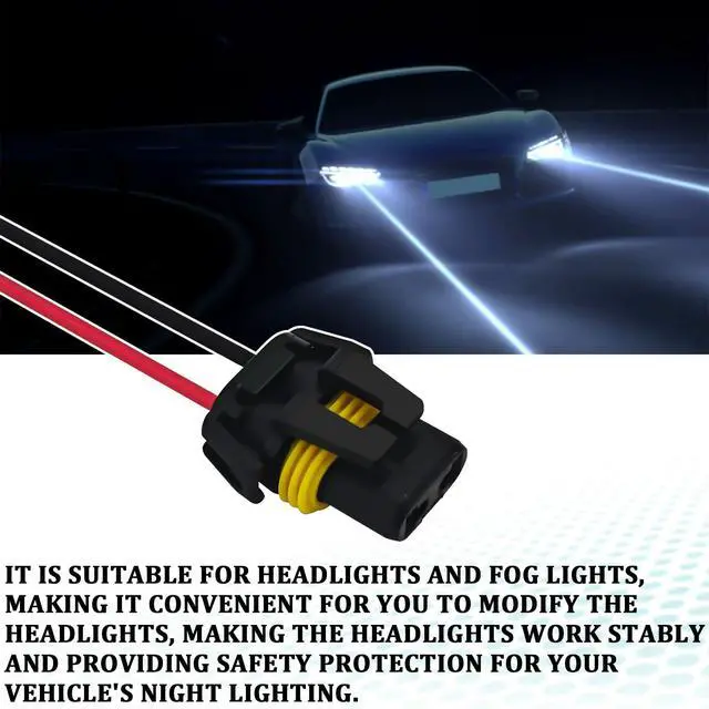 Alt view image 6 of 6 - Headlight Connector Plug Fog Light Headlight Wiring Harness Pigtail Sockets Female Adapter Kit for 9005 9006 9012 HB3 HB4, Headlamp Wire Harness Plug Socket Connector for Car Accessories (2PCS)