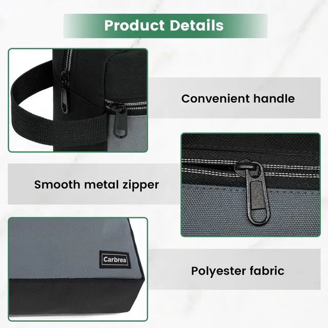 Alt view image 4 of 7 - Travel Toiletry Bag, Small Travel Essentials, Medium, Black | Size: 9 x 4 x 6 Inch, Heavy-duty Materials, Lightweight, Small Bag Pouch for Toiletries, Makeup, Medicine, Cosmetics
