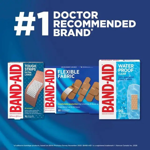 Alt view image 6 of 7 - Flexible Fabric Adhesive Bandages, All One Size, 8 Count | Comfortable Protection, Sterile Wound Care for Minor Cuts, Scrapes & Burns, First Aid Kit Essential, Non-Stick Hurt-Free Pad