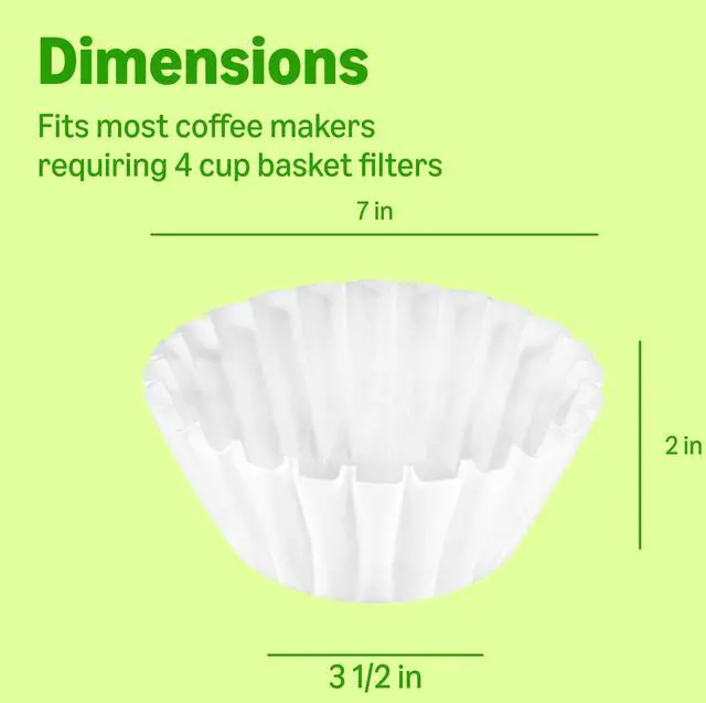 Alt view image 4 of 4 - Basics Basket Coffee Filters for 1-4 Cup Coffee Makers, White, 200 Count