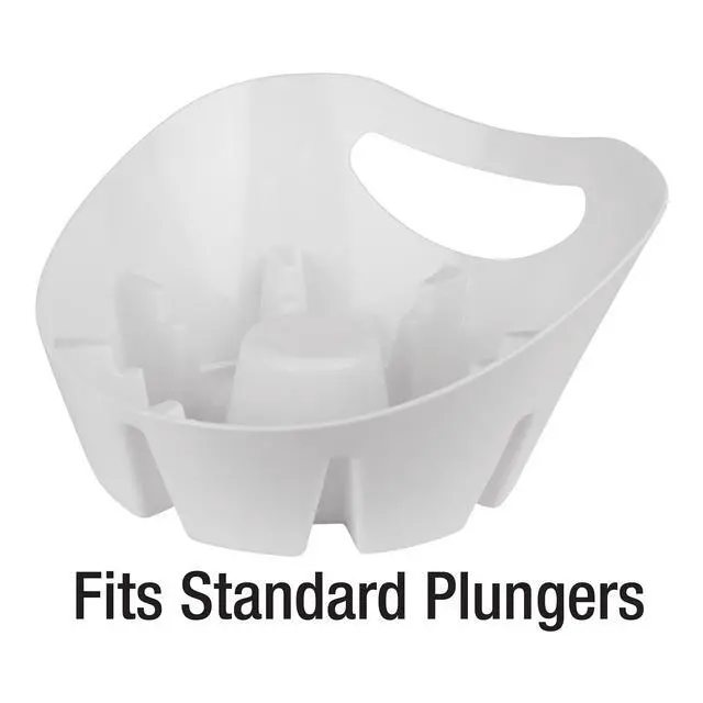 Alt view image 6 of 7 - Plunger Holder Drip Tray, 7.5 in., White | Fits Nearly All Toilet and Sink Plungers, Easy-Grip Handle, Keeps Floors Clean and Sanitary, Toilet Plunger Storage