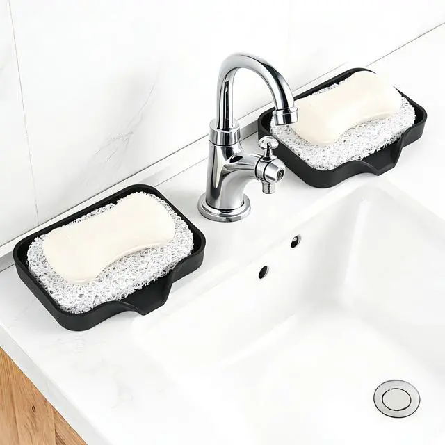 Alt view image 3 of 7 - 4 Pack Soap Holder PadSoap Holder for Kitchen & BathroomWhite Non-Slip Soap Lifting Pads for Soap Dish