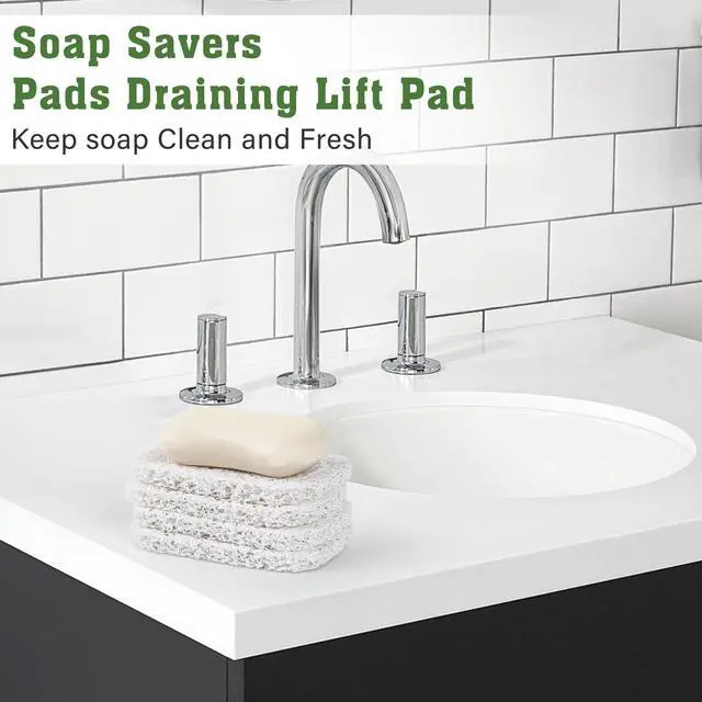 Alt view image 5 of 7 - 4 Pack Soap Holder PadSoap Holder for Kitchen & BathroomWhite Non-Slip Soap Lifting Pads for Soap Dish