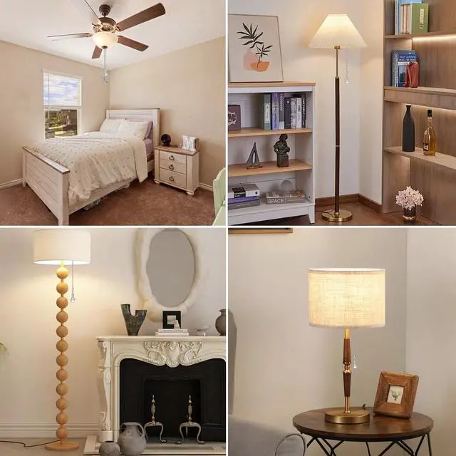 Alt view image 6 of 7 - Ceiling Fan Pull Chain Ornaments, 13.6 Inches Fan Pulls Extension Chains Set, Decorative Metal Light Bulb and Fan Cord, Ultra Long 3mm Diameter Beaded Ball Pull Chains for Lamp