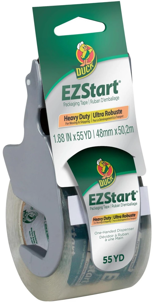 Main image of Duck Brand 1.88 in x 55.5 yd EZ Start Packaging Tape with One Handed Dispenser