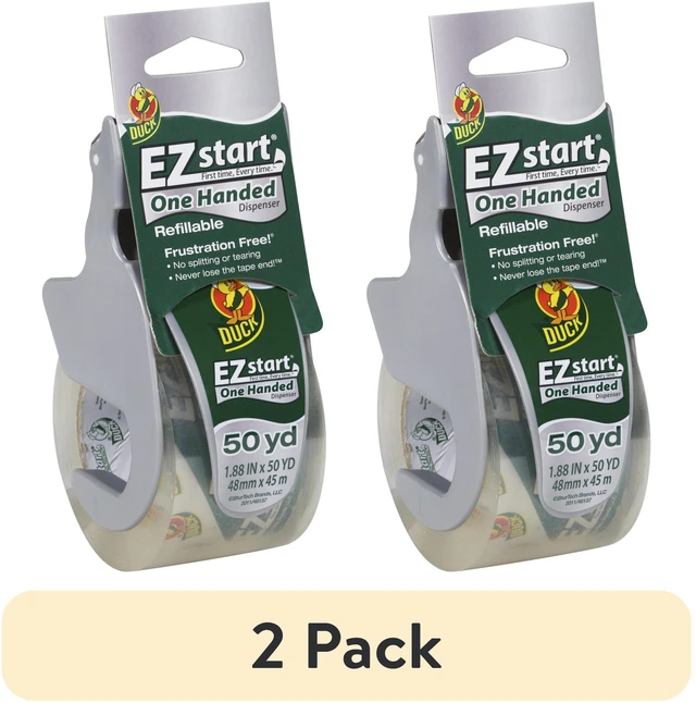 Main image of (2 pack) Duck EZ Start Packaging Tape One-handed Dispenser, 1.88 in. x 50 yd., Clear