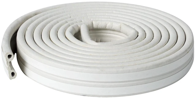 Alt view image 6 of 7 - Duck Brand Heavy-Duty Rubber .38" x .25" x 17' Medium Gap Weatherstrip Seal White