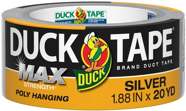 Alt view image 2 of 6 - Duck Max Poly Hanging Duct Tape, 1.88 in. x 20 yd., Silver