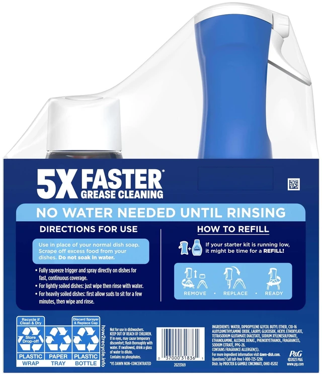Alt view image 7 of 7 - Dawn Platinum Powerwash Dish Spray, Fresh Scent Bundle SK + RF