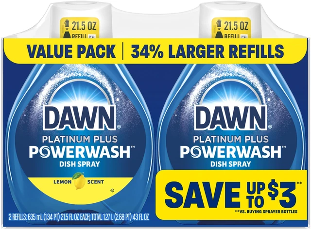 Alt view image 7 of 7 - Dawn Powerwash Spray Refill, Dish Soap, Dishwashing Liquid, Lemon, 2 Refills, 43 Fl Oz