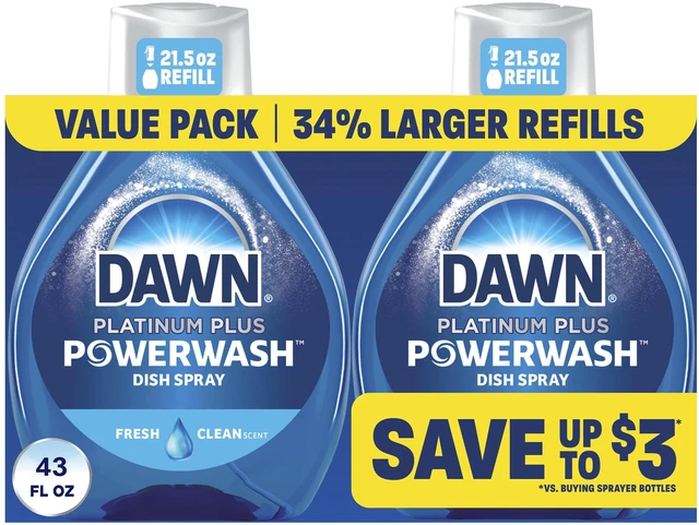 Main image of Dawn Powerwash Spray Refill, Dish Soap, Dishwashing Liquid, Fresh, 2 Refills, 43 Fl Oz