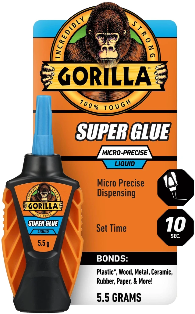 Main image of Gorilla Micro Precise Super Glue, Clear Glue, 5.5 Gram - All Purpose and Fast Setting for Projects and Repairs