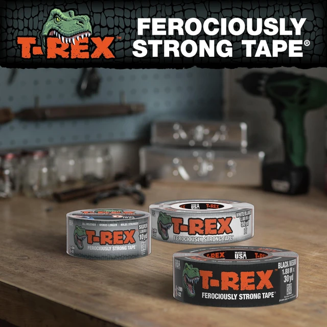 Alt view image 5 of 7 - T-Rex Ferociously Strong Tape, 1.88 in. x 10 yd., Black
