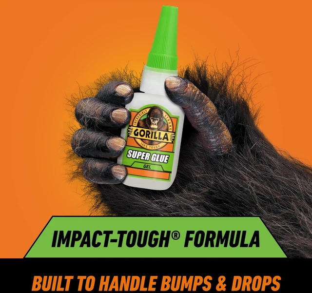 Alt view image 9 of 14 - Gorilla Super Glue Gel,15g AllPurpose NoRun Thick Gel Adhesive,FastSetting ImpactTough Super Glue With AntiClog Cap,Repairs Plastic,Wood,Metal,Ceramic,Rubber & Leather