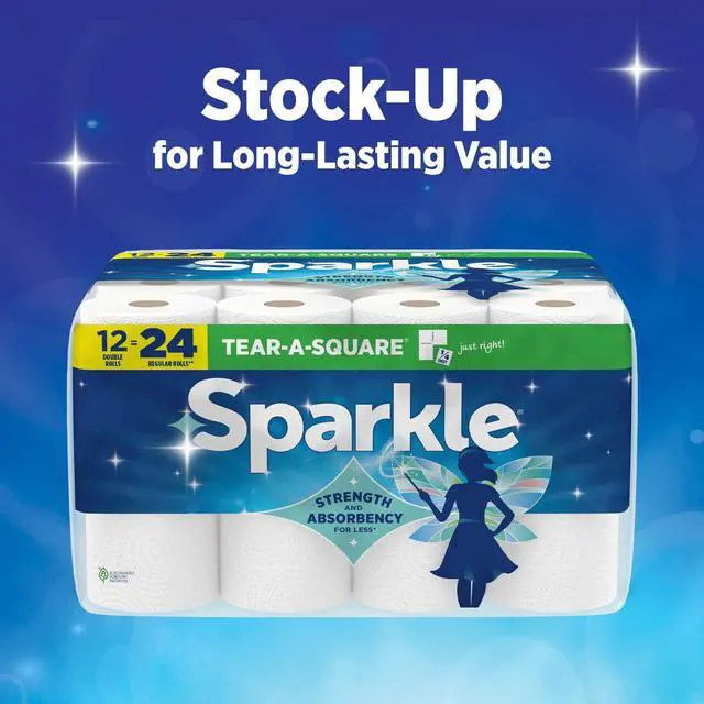 Alt view image 6 of 7 - Sparkle Tear-A-Square Paper Towels, 6 Double Rolls, 110 Sheets per Roll