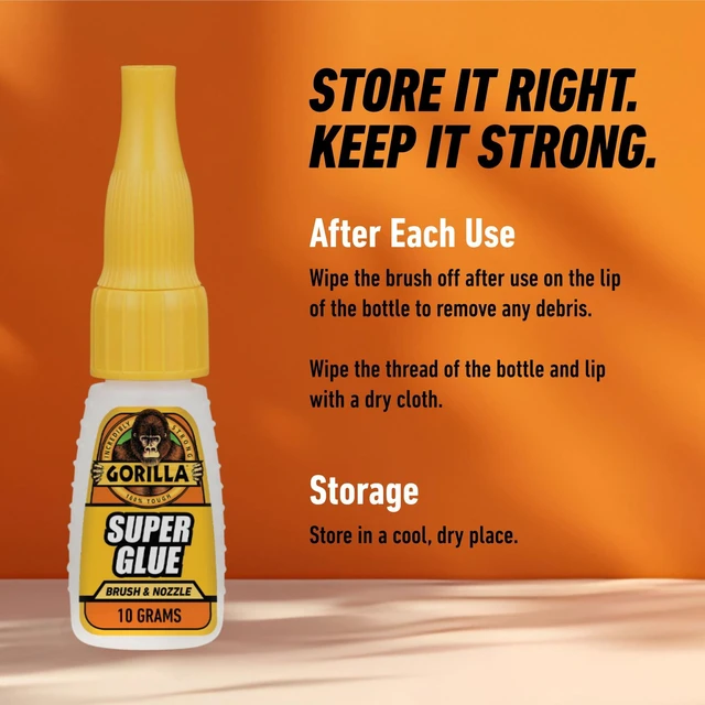 Alt view image 6 of 7 - Gorilla Super Glue Brush & Nozzle 10g - Fast Drying Impact Tough Adhesive