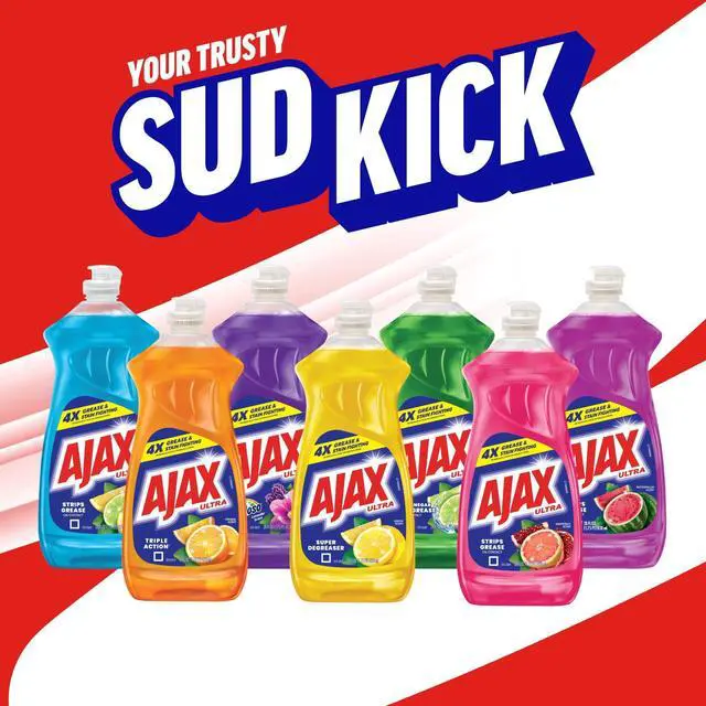Alt view image 6 of 7 - Ajax Ultra Liquid Dish Soap, Super Degreaser, Mess-Free, Easy-Flip Cap, Lemon Scent, 90 fl oz