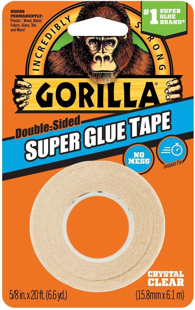 Main image of Gorilla Crystal Clear Double-Sided Super Glue Tape 20 Foot Roll
