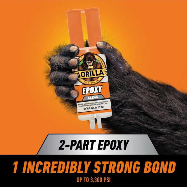 Alt view image 2 of 7 - Gorilla Glue Clear Epoxy Syringe, 0.85 Fluid Ounce, Clear Finish