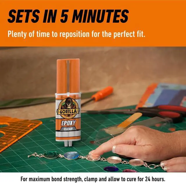 Alt view image 3 of 7 - Gorilla Glue Clear Epoxy Syringe, 0.85 Fluid Ounce, Clear Finish