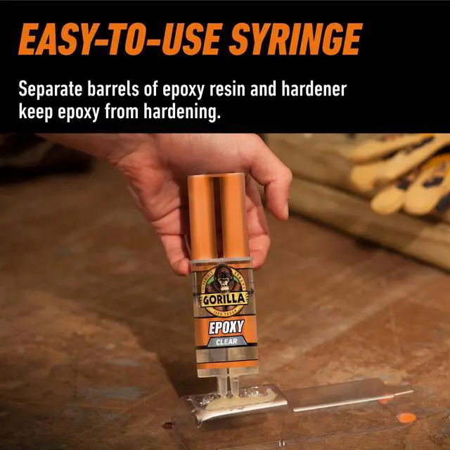 Alt view image 4 of 7 - Gorilla Glue Clear Epoxy Syringe, 0.85 Fluid Ounce, Clear Finish