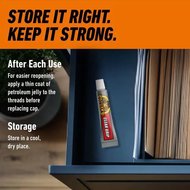 Alt view image 5 of 7 - Gorilla Clear Grip Contact Glue 5g Mini Tubes, 4 Count. Assembled Product Weight