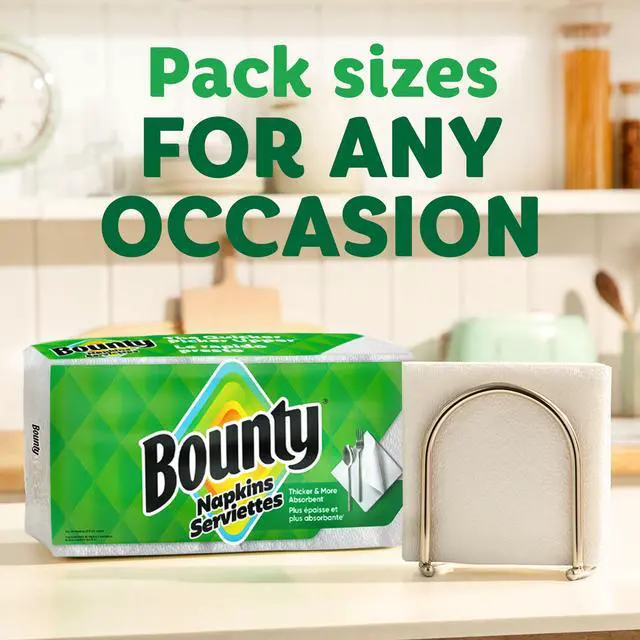 Alt view image 10 of 12 - Bounty Everyday Disposable Paper Napkins, White, 400 Count Napkins