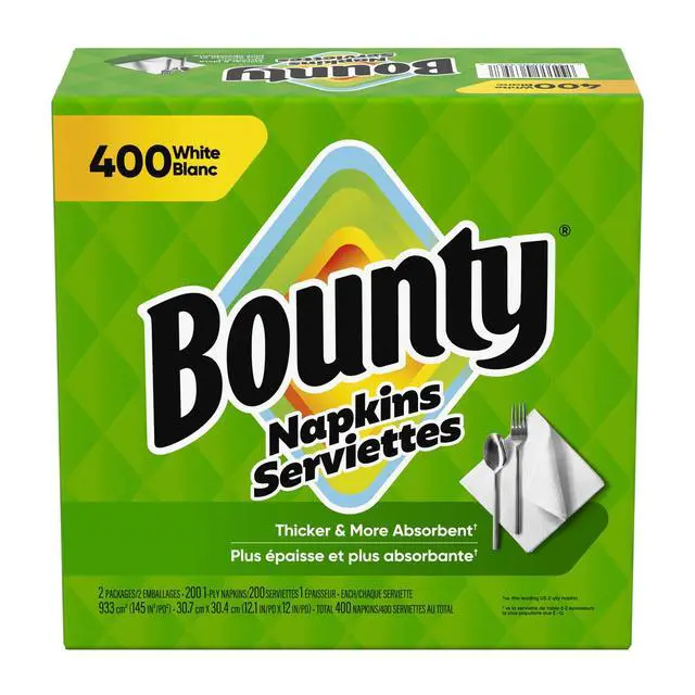 Alt view image 12 of 12 - Bounty Everyday Disposable Paper Napkins, White, 400 Count Napkins