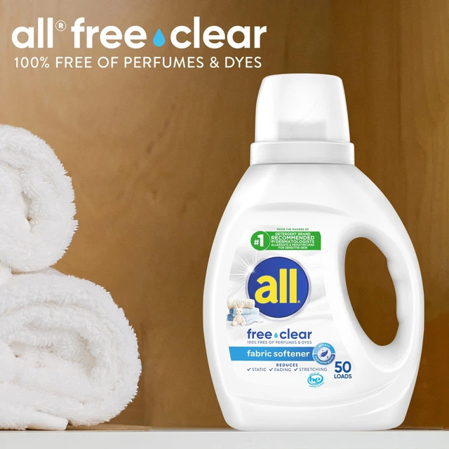 Alt view image 5 of 6 - All Free Clear Liquid Fabric Softener for Sensitive Skin, 34fl oz, 50 Loads