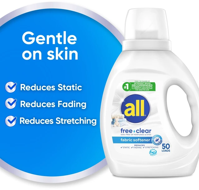 Alt view image 6 of 6 - All Free Clear Liquid Fabric Softener for Sensitive Skin, 34fl oz, 50 Loads