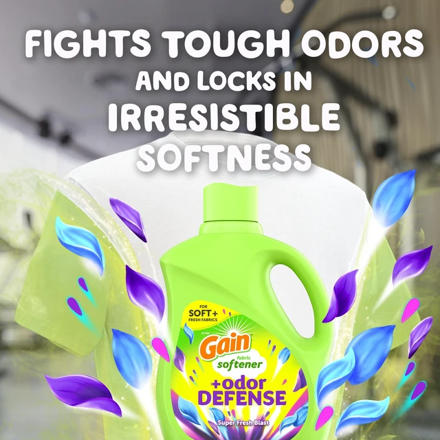Alt view image 6 of 6 - Gain Odor Defense Liquid Fabric Softener, Super Fresh Blast Scent, 35 fl oz, 48 Loads