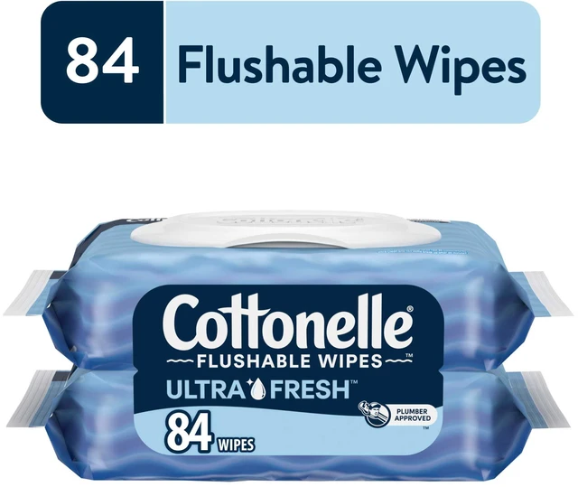 Main image of Cottonelle Flushable Wet Wipes Ultra Fresh, 2 Flip-Top Packs