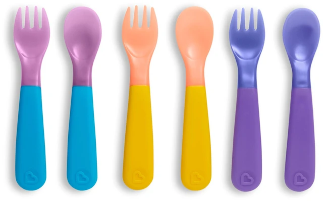 Main image of Munchkin Color Reveal Color Changing Toddler Forks and Spoons, 6 Pack